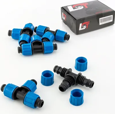 Produktbild von 5x Schlauchverbinder T-Stück Verschraubung PE-Rohr Bewässerungssystem 17x17x17mm