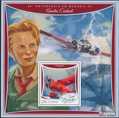 Produktbild von Briefmarken Sao Tome e Principe 2017 Mi Block 1343 (kompl. Ausgabe) postfrisch Amelia Earhart