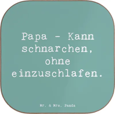 Produktbild von Mr. & Mrs. Panda Untersetzer für Gläser Spruch Papa Schnarchen - Meeresbrise - Geschenk, Vater, Weihnachten, Einschlafen, Familienmitglieder, Kaffeeuntersetzer, Coaster