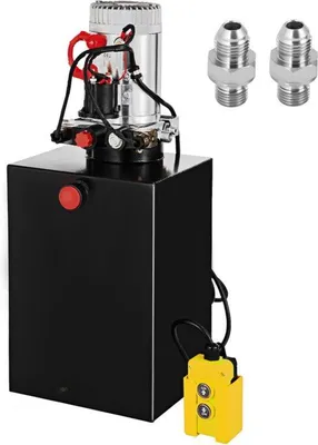 Immagine prodotto di Pompa idraulica per carrelli ribaltabili - A due stadi, 12 V - A doppio effetto - 59x29x28 cm - Potente ed efficiente