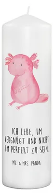 Produktbild von Mr. & Mrs. Panda Kerze Axolotl Niedlich 29 x 8 cm XL - Weiß - Geschenk, Stumpenkerze, Lebensweisheit, Zufrieden, Blockkerze, Freundin, Liebe, Erinnerungskerze, Weisheit
