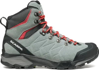 ZG Trek GTX Trekking Schuhe für Damen von Scarpa; grau mit roten Schnürsenkeln; geeignet für Wandern.
