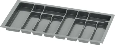 Produktbild von Sossai® Besteckeinsatz für Schubladen 90cm | 83 x 43 cm | Anthrazit Besteckkasten Schubladeneinsatz