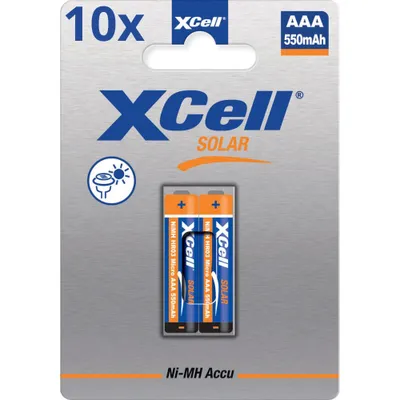Produktbild von 20x XCell Solar Akkus X550AAA Micro Ni-MH 1,2V 550mAh (10x 2er Blister)