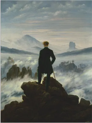 Produktbild von ARTland Wandbild Alu für Innen & Outdoor Der Wanderer über dem Nebelmeer. Um 1818 Größe: 30x40 cm
