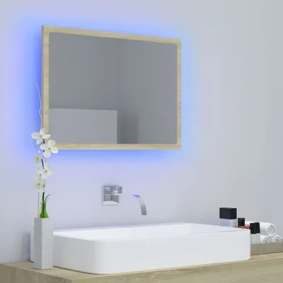 Produktbild von Möbel LED-Badspiegel Sonoma-Eiche 60x8,5x37 cm Acryl - Badspiegel &14127