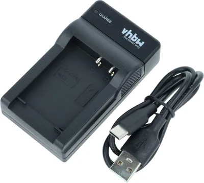 Produktbild von vhbw USB-C Ladegerät kompatibel mit Canon PowerShot G10, SX30 is, G11, G12 Kamera - Ladeschale + USB-C Kabel Ladeanzeige