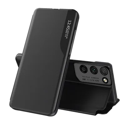 Obrázek produktu pro Flipové pouzdro pro Samsung Galaxy S21 Ultra 5G,Polyuretankůže pouzdro s okénkem a funkcí stojánku černé