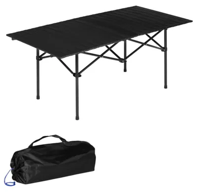 Produktbild von MultiGarden XLP150-120-1 Klappbarer Campingtisch 120 x 55 cm mit Tragetasche, schwarz