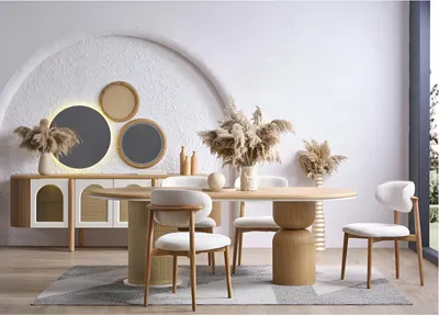 Produktbild von Esstisch mit Stühlen braun elegantes Design für Ihr Zuhause  Möbel