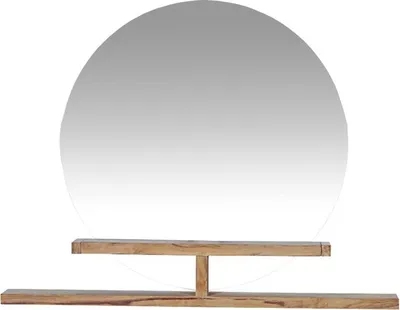 Produktbild von Teako Design Wandspiegel Rund Fagersta mit Ablage Teakholz 120x60 cm