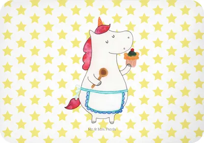 Produktbild von Mr. & Mrs. Panda magnet Einhorn Küche - Weiß - Geschenk, Unicorn, wandmagnet, Einhörner, Torte, Kühlschrankmagnet, whiteboardmagnet, Notizhalter, Muffin, Kuchen