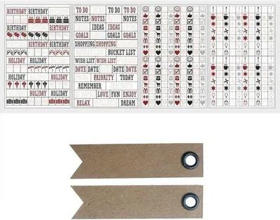 Produktbild von Kalender Aufkleber - Symbole & Notizen + 20 Wimpel Kraft Etiketten