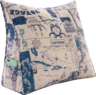 Immagine prodotto di cuscino poggiatesta sagomato da 60 cm in 100% cotone, cuscino da lettura, cuscino a cuneo, cuscino per lo schienale, cuscino per il riposo, cuscino decorativo