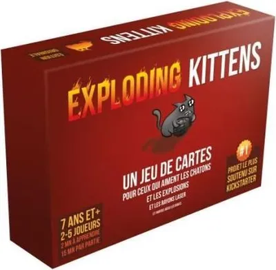 Immagine prodotto di Gioco da tavolo Exploding Kittens, ASMODEE, Gioco di carte, 2-5 giocatori, Edizione 2022, 15 min, 7+ anni