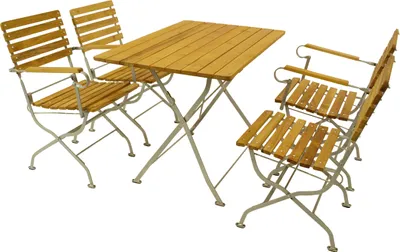 Produktbild von TPFGarden SITZGRUPPE Hobart - Garten-Garnitur 5-teilig, Flachstahl  Robinienholz -Gestell verzinkt hellgrau