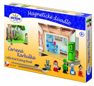 Obrázok produktu pre Červená čiapočka Magnetické drevené divadlo s figúrkami v krabici 34x23x3cm