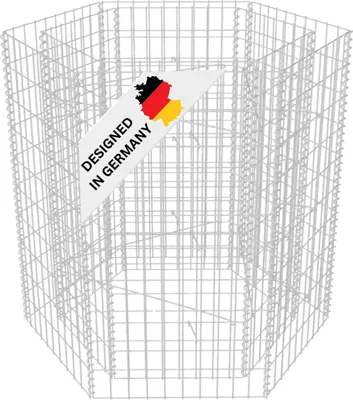 Produktbild von DELUKE® Hochbeet Gabione 6-eckig LISSA aus Stahl | 90×100×100cm | Steinkorb Gabionengitter Ziergabione Steingabione Drahtkorb befüllbar