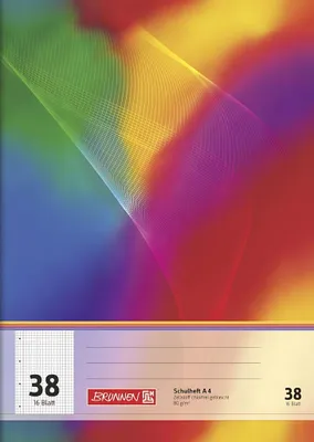 Produktbild von Brunnen 104493802 Schulheft A4 (16 Blatt, 5 mm kariert, mit Rand, Lineatur 38)