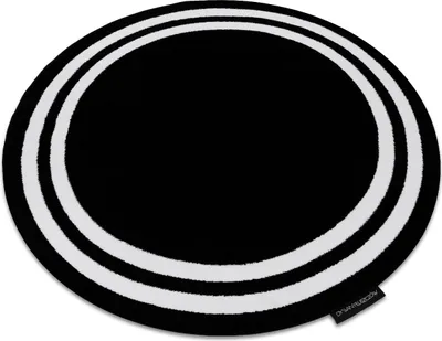 Produktbild von Teppich HAMPTON Rahmen Kreis schwarz Schwarz rund 160 cm