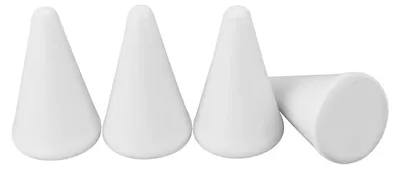 Zdjęcie produktu dla Podstawka na pierścionki dekoracyjna - stojak na biżuterię z porcelany - w kształcie stożka - 4 sztuki - kompaktowa - 3 x 5 cm - stojak na biżuterię