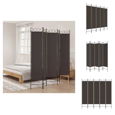 Immagine prodotto di vidaXL paravento 5 pezzi marrone 200x200 cm tessuto - divisorio per ambienti