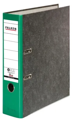 Obrázek produktu pro Originální mramorové složky Falken v balení 20 kusů z recyklovaného mraku. Vyrobeno v Německu. šířka 8 cm DIN A4 zelený hřbet Kroužkový pořadač Složka na dopisy Kancelářská složka Kartonová složka CO2 neutrální Modrý anděl