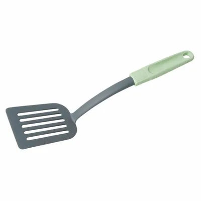 Produktbild von Fackelmann Schlitzwender 33 cm Ecolution, umweltfreundlicher Küchenhelfer mit ergonomischem Griff, nachhaltiger & hochwertiger Wender für beschichtete Töpfe und Pfannen (Farbe: Mintgrün/Lichtgrau)