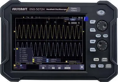 Produktbild von VOLTCRAFT DSO-5072H Hand-Oszilloskop 70 MHz 2-Kanal 1 GSa/s 40 Mpts 8 Bit Digital-Speicher (DSO), Handgerät, Multimeter