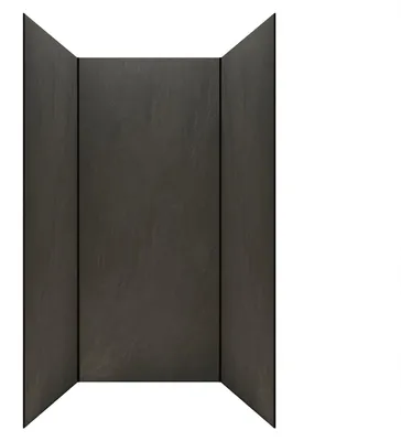 Image de Pack 3 Panneaux Muraux Pierre Ardoise 90x210cm et Profilés Noirs - STONE'IT