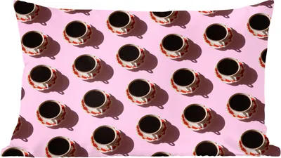 Produktbild von MuchoWow® Zierkissen Sofakissen Wohnzimmer Dekokissen 50x30 cm Design - Kaffee - Schwarz - Wohnzimmerdekoration - Polster mit Photo