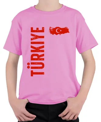 Produktbild von Türkiye Türkei Fan türkische Flagge Fußball WM 2026 EM 2028 Kinder T-Shirt, Pink, 116