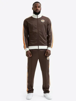 Produktbild von Herren Trainingsanzug schmale Passform CHIGWELL Brown/Ecru/Orange L Lonsdale