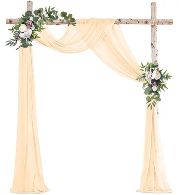 Tüllvorhang für Hochzeitsbogen, 75x600 cm, Chiffon, weiß