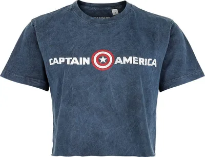 Produktbild von Captain America T-Shirt Damen Captain Logo blau S
