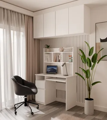 Immagine prodotto di Scrivania Port Left con piano scrivania bianco opaco Scaffali a cassetto per stanze d'ufficio