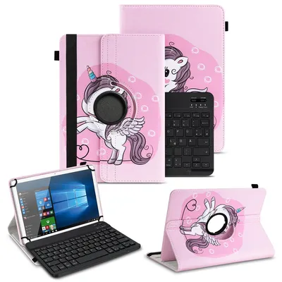Produktbild von Schutzhülle für VALE Tablet V10E / V10A Bluetooth Hülle Tasche QWERTZ TastaturFarben:Motiv 16