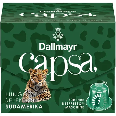 Productafbeelding van Dallmayr Capsa Lungo Selectie Mexico, compatibel met Nespresso, koffiekapsules, gebrande koffie, koffie, 10 capsules, 56 g