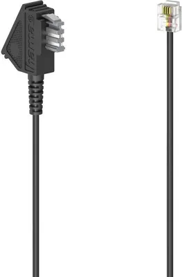 Produktbild von Hama 00201106, 3 m, TAE (N), RJ-11, Männlich, Männlich, Schwarz