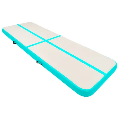 Produktbild von vidaXL Aufblasbare Gymnastikmatte mit Pumpe 400x100x15 cm PVC Grün