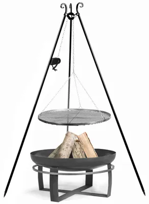 Produktbild von Feuerschale VIKING Ø80cm + Schwenkgrill 180cm mit Kurbel Grillstelle Grill Garten