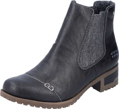 Produktbild von Rieker Damen Chelsea Boot Profilsohle Stiefelette 70354, Größe:40 EU, Farbe:Schwarz