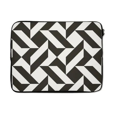 Produktbild von MuchoWow® Laptop Hülle 15 Zoll Schwarz - Weiß - Geometrische Formen - Muster Laptoptasche - Laptoptasche - Sleeve - Rundum-Schutz