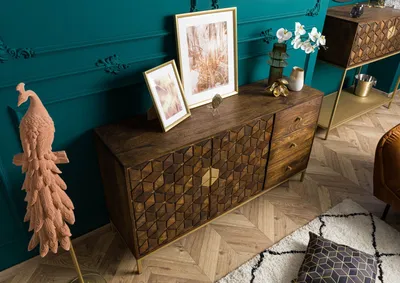Produktbild von MASSIVMOEBEL24 Kommode Mango 145x40x77 braun geölt DIAMOND #207