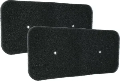Two black foam filters are shown against a white background.