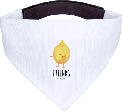 Produktbild von Mr. & Mrs. Panda Halstuch Beste Freunde Zitrone - Weiß - Geschenk, Tuch, Hundehalstuch, Lustige Sprüche, Fehlende Keywords, Hund, Hunde, Für