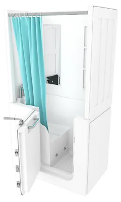 Produktbild von Seniorendusche und Kombination Wanne mit Whirlpool S08D-WP-B-L 110x68x205cm