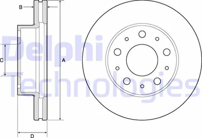 Produktbild von 2x DELPHI Bremsscheibe BG9180C für FIAT Ducato Kastenwagen (250_ 290_) 73 6mm