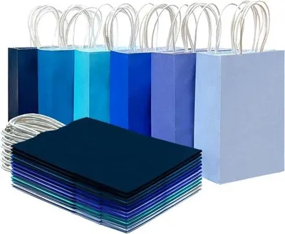 Produktbild von Blaue Geschenktüten 15x8x21cm mit Griffen