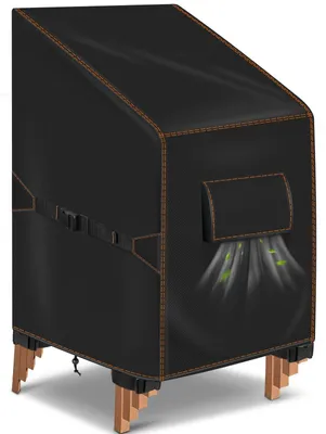 Imagen del producto de Funda para sillas de jardín, apilable - Impermeable, 70x90x80/120 cm - Negra, tejido Oxford 420D